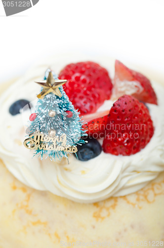 Image of christmas tree on crepe pancake cake 