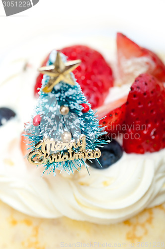 Image of christmas tree on crepe pancake cake 