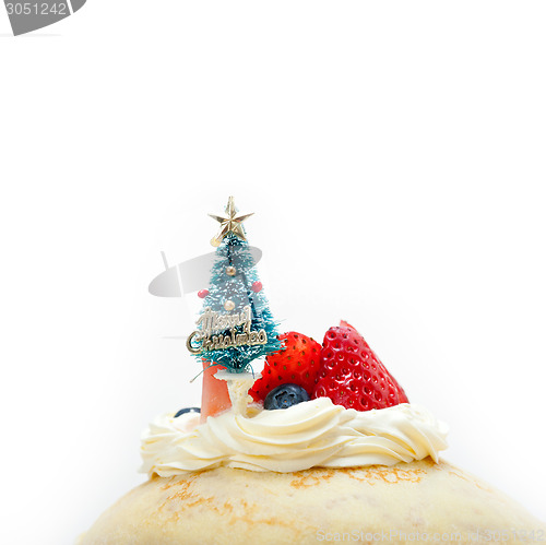 Image of christmas tree on crepe pancake cake 