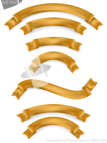 Image of Set of gold ribbons. EPS 10