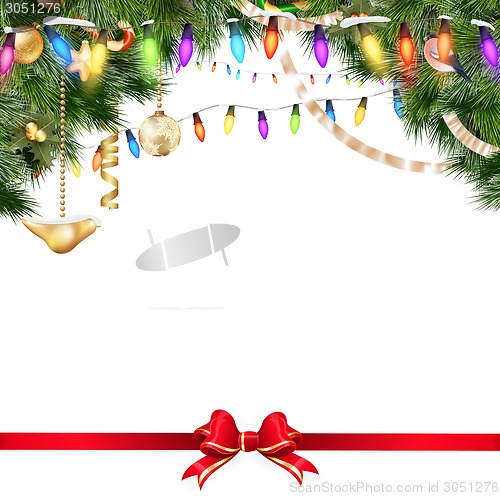 Image of Christmas lights isolated on white. EPS 10