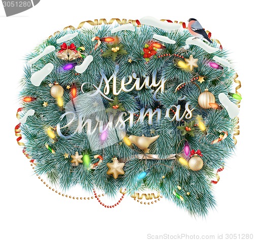 Image of Merry Christmas Speech Bubble. EPS 10