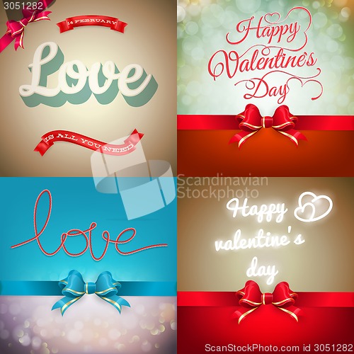Image of Valentine card set. EPS 10