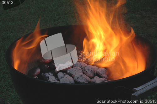 Image of flaming charcoals