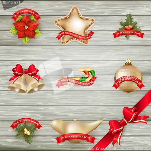 Image of Christmas decor Objects collection. EPS 10