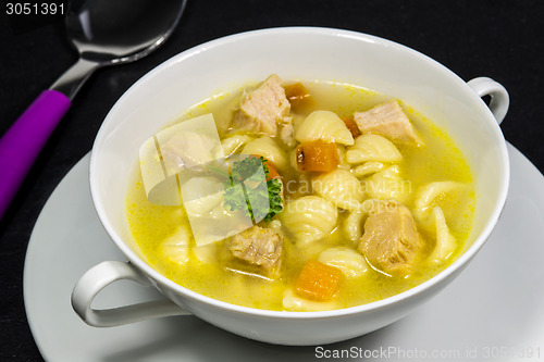 Image of Chicken soup with noodles