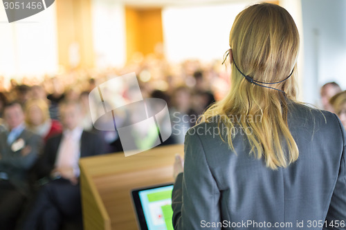 Image of Speaker at Business Conference and Presentation.