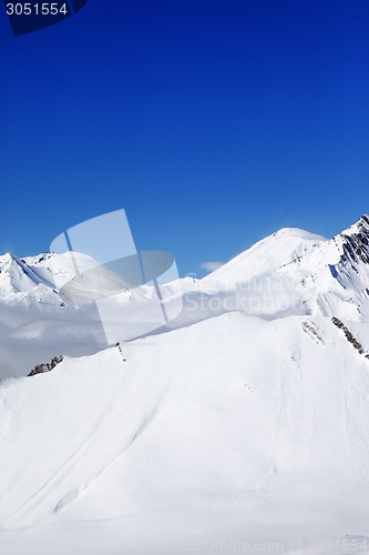 Image of Winter snowy mountains in nice day
