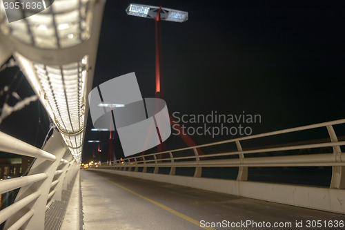 Image of Empty bridge at night