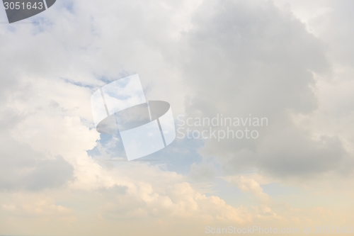 Image of Beautiful sky with fluffy clouds