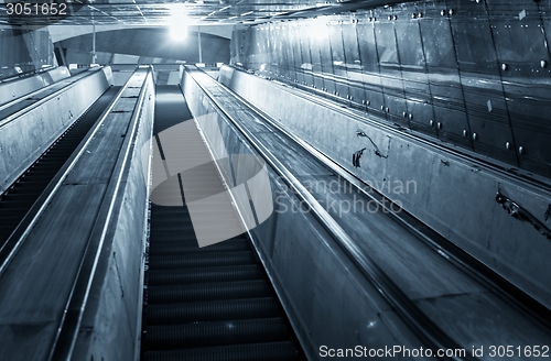 Image of Moving escalator in the business center