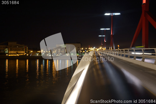 Image of Empty bridge at night