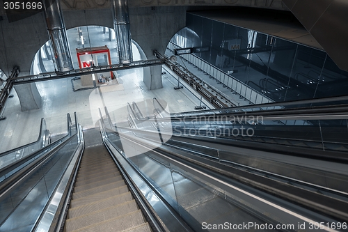 Image of Moving escalator in the business center