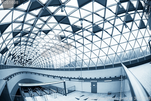 Image of Moving escalator in the business center