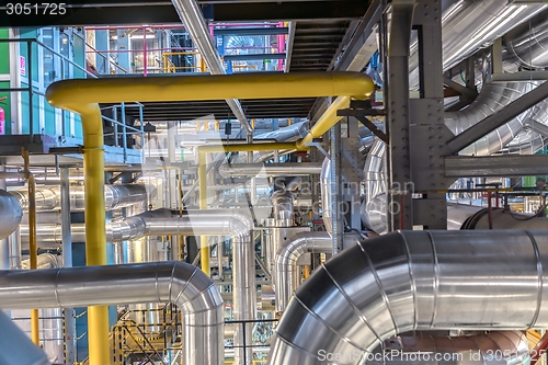 Image of Industrial pipes in a thermal power plant