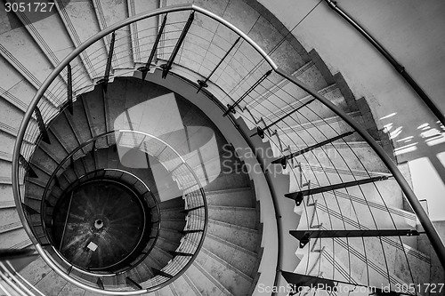 Image of Upside view of a spiral staircase