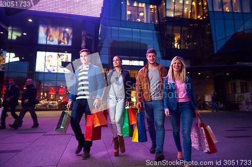 Image of Group Of Friends Enjoying Shopping