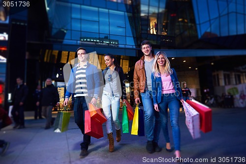 Image of Group Of Friends Enjoying Shopping