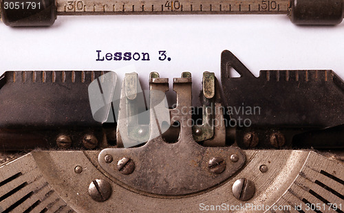 Image of Vintage inscription made by old typewriter