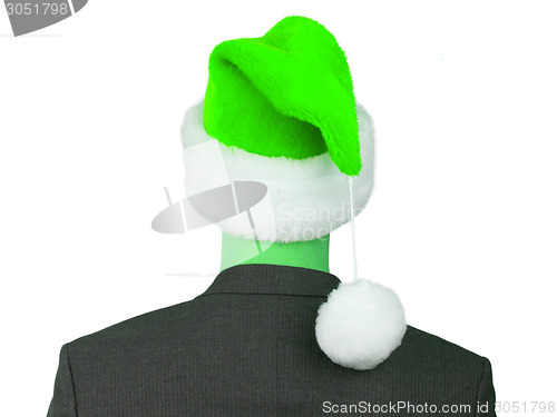 Image of Business man with a santa hat 