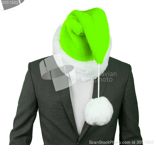 Image of Business man with a santa hat 