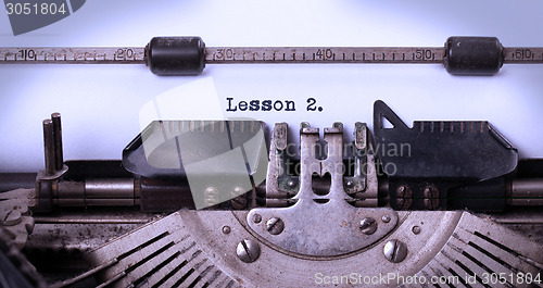 Image of Vintage inscription made by old typewriter