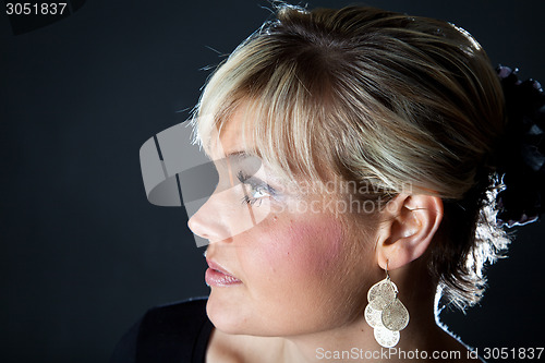 Image of Studio portrait of a cute blond girl