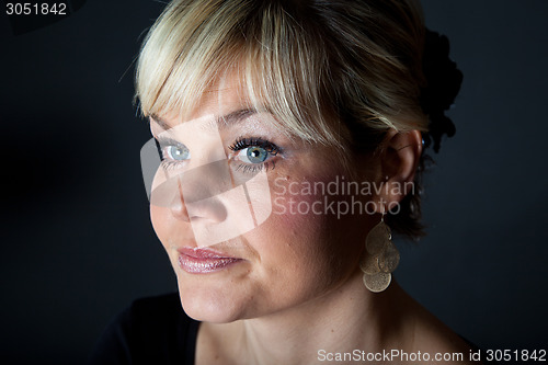 Image of Studio portrait of a cute blond girl