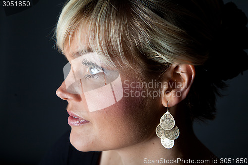 Image of Studio portrait of a cute blond girl