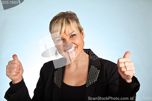 Image of Studio portrait of a cute blond girl