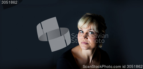 Image of Studio portrait of a cute blond girl