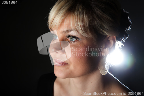 Image of Studio portrait of a cute blond girl