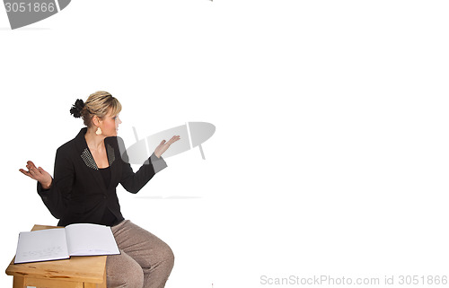Image of Studio portrait of a cute blond girl