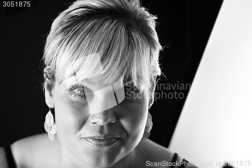 Image of Studio portrait of a cute blond girl
