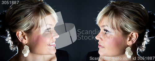 Image of Studio portrait of a cute blond girl