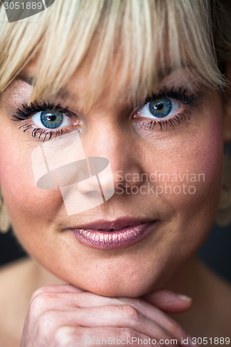 Image of Studio portrait of a cute blond girl