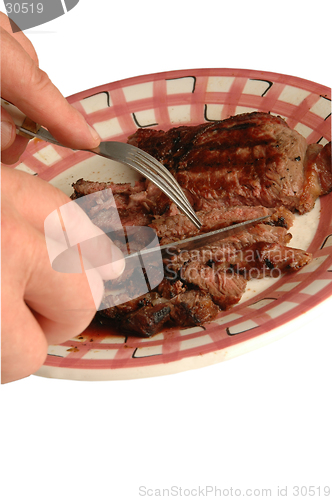 Image of cutting the steak