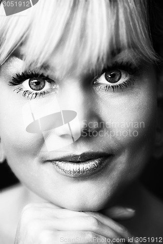 Image of Studio portrait of a cute blond girl