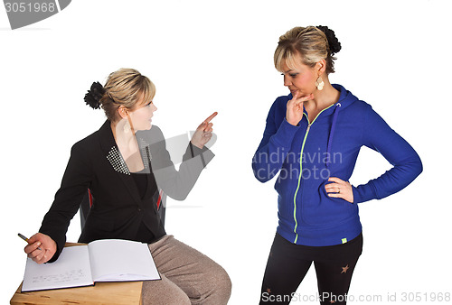 Image of Studio portrait of a cute blond girl