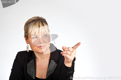 Image of Studio portrait of a cute blond girl