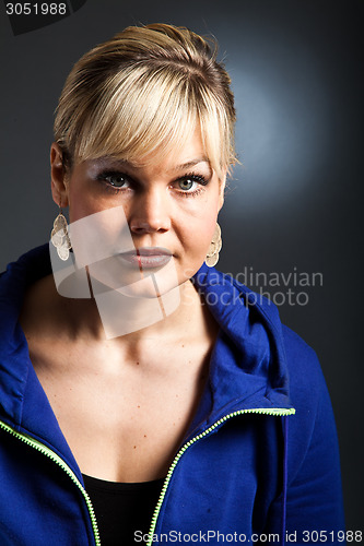 Image of Studio portrait of a cute blond girl