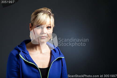 Image of Studio portrait of a cute blond girl