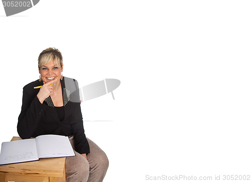 Image of Studio portrait of a cute blond girl