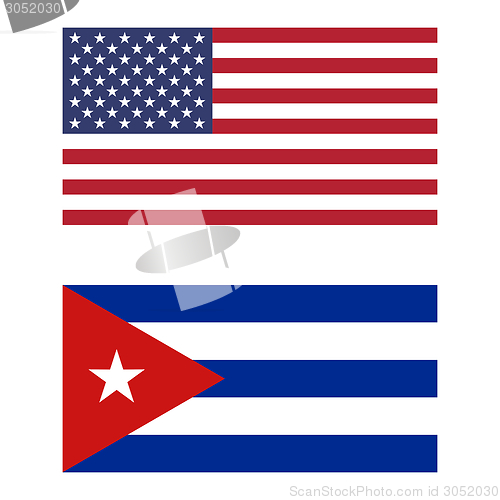 Image of Flag of Cuba and USA