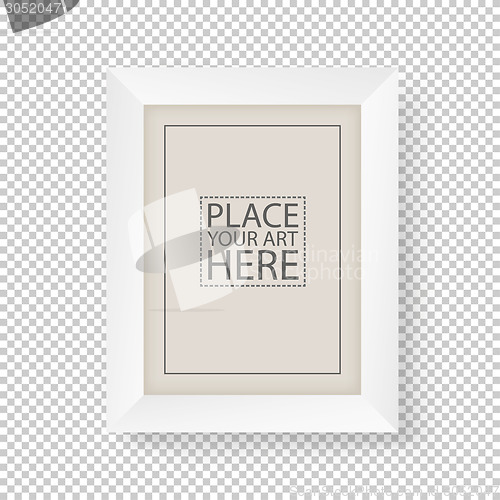 Image of White Picture Frame on Transparent Background