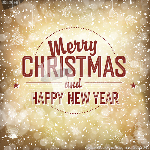 Image of Merry Christmas Card, vector.