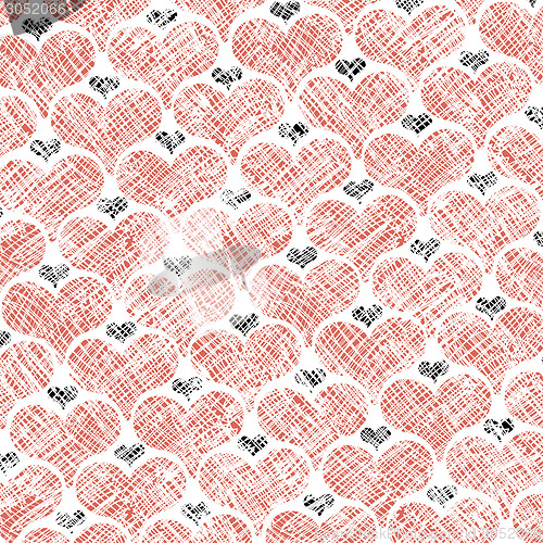 Image of Hearts Seamless Pattern Textured