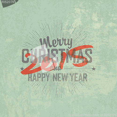 Image of Christmas Vintage Poster. New year 2015.