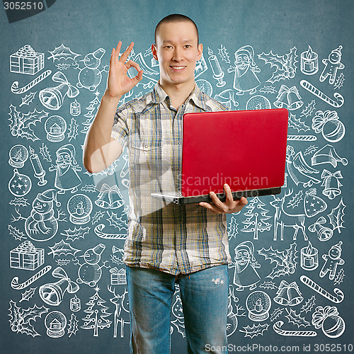 Image of Man Looking For Christmas Gifts