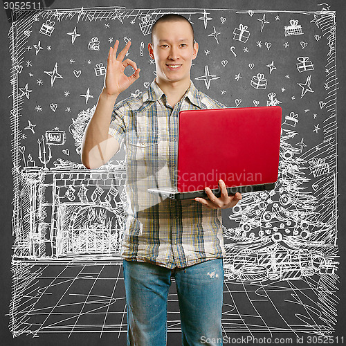 Image of Man Looking For Christmas Gifts